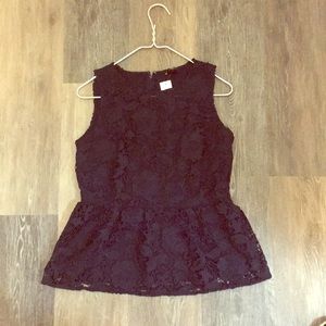 Ann Taylor Factory (NWT) Embroidered Peplum Top